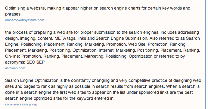 Metaglossary.com - Definitions for "search engine optimization" 2014-08-11 14-57-28