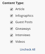content types in buzzsumo