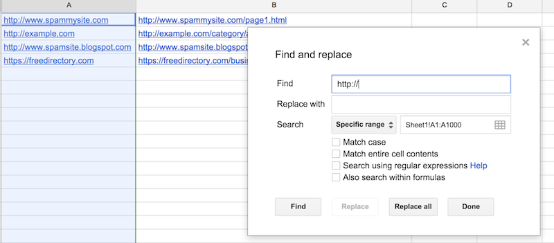 removing http from url audit