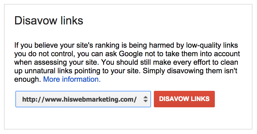 filing a link disavow