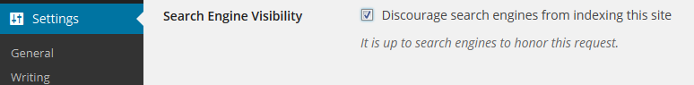 Blocking Search Engines in Wordpress