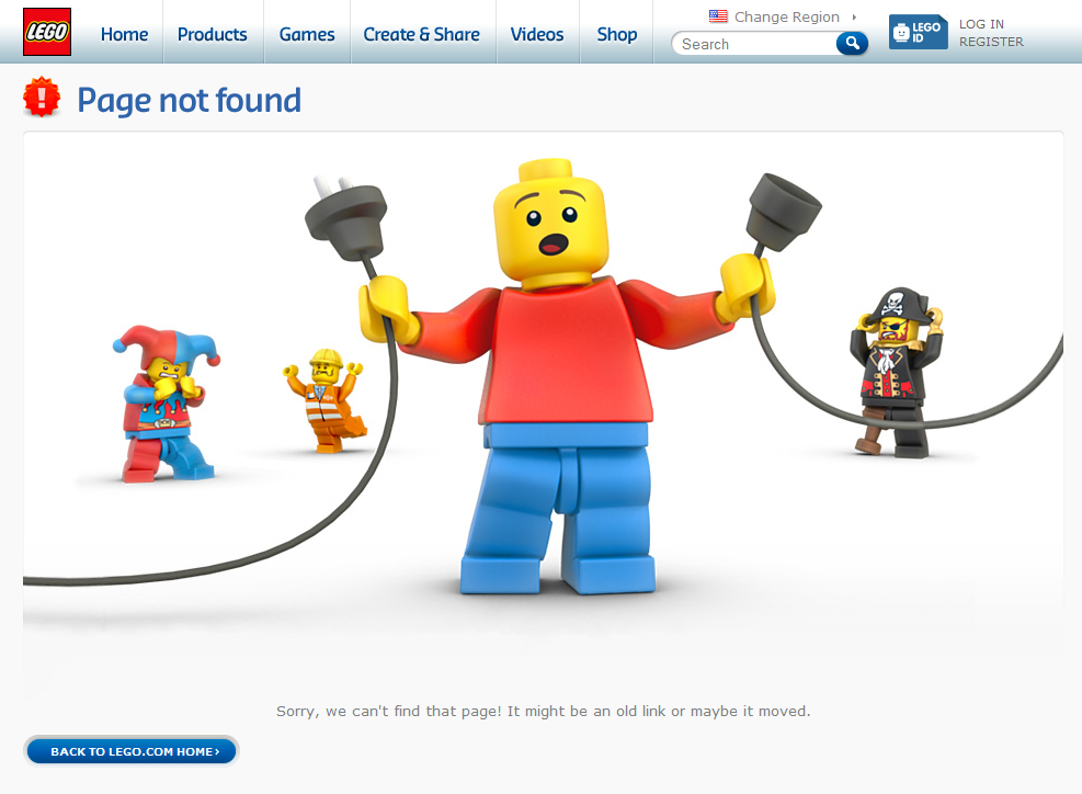 Lego's 404 Page