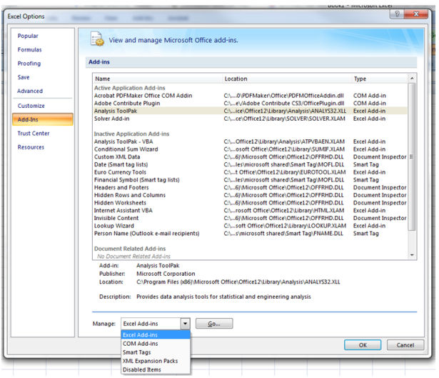 excel for mac dataanalysis toolpack